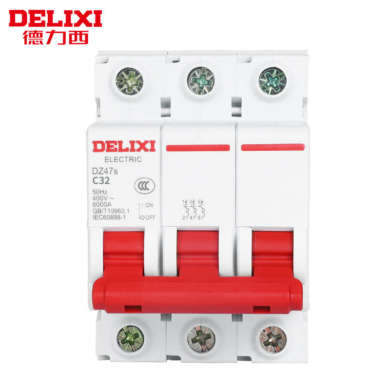 DELIXI DZ47S-63-3P-C32 air switch small circuit breaker three-phase electric gate main switch air switch