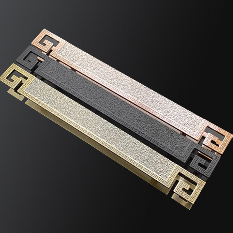 Deqi Antique Bronze Glass Door Handle, Chinese Auspicious Cloud Door Handle, Wooden Door Carved Pattern Handle, Model D - Antique Bronze, Total Length 1200mm * Hole Spacing 900mm