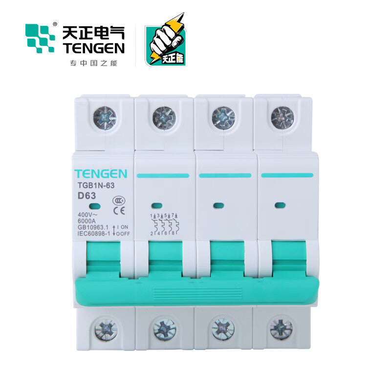 Tianzheng Electric Air Switch TGB1N 4P D 6A 6KA 335012800801 Miniature Circuit Breaker