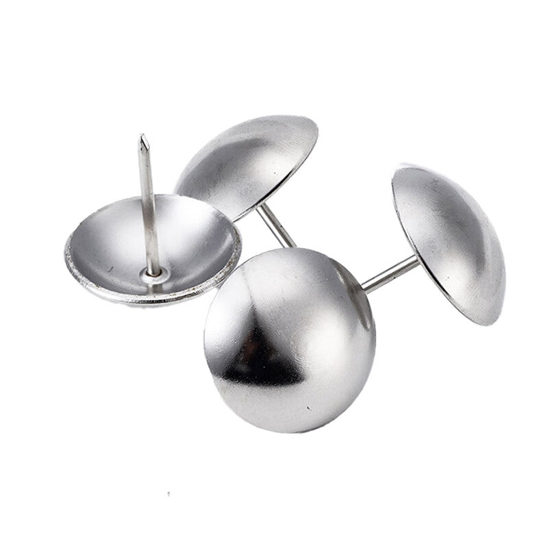 Cast Jade Large Head Round Head Nails, Antique Style Nails, Large Thumbtacks, Hard-Packed and Soft-Packed Bulb Nails, White Nickel, 11*17mm (50 pieces)