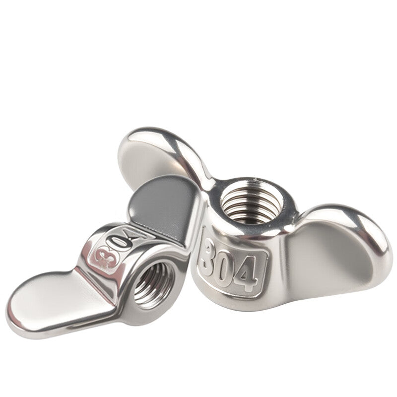 Yonglishang 304 Stainless Steel Hand-Tightening Nuts, Large Ear-Shaped Shear Nuts, Butterfly Nuts, C M10 (10 pieces)
