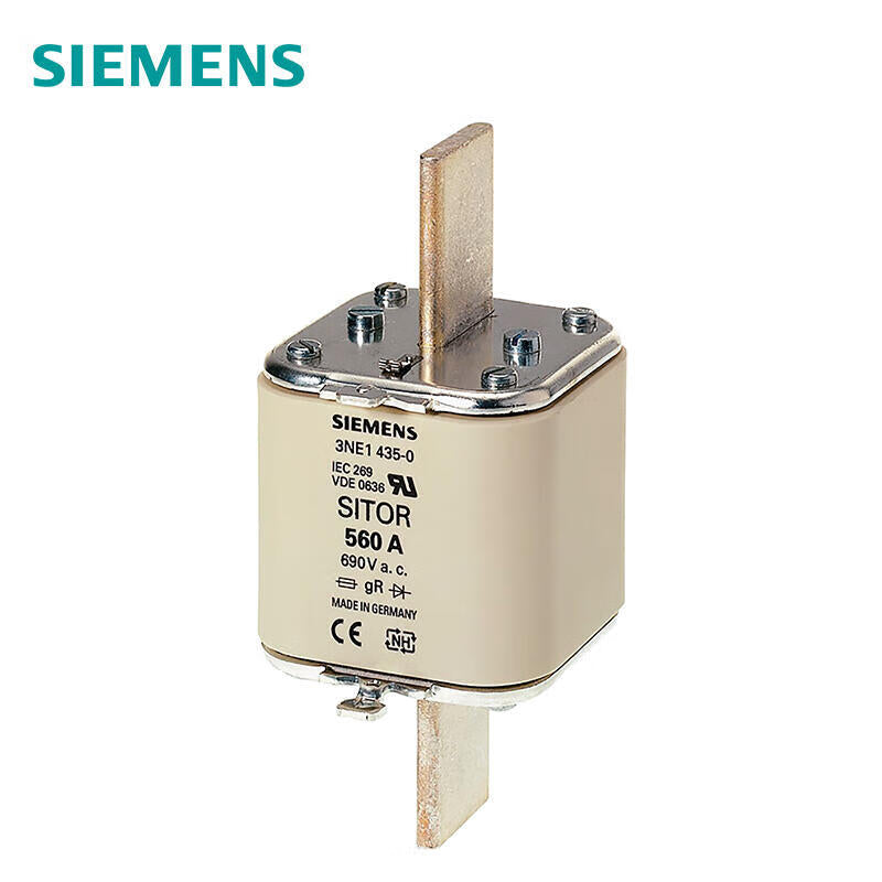 صمام أمان Siemens SITOR، مع جهات اتصال قياس، NH3، دخل: 800A، gR، UnAC: 600V، UnDC: 440V، إنذار وضع العلامات الأمامية؛ 3NE NH3 800A 600V AC gR