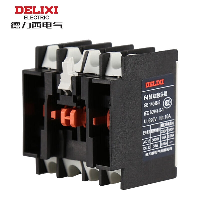 Delixi Electric F4-22 top auxiliary contact RoHS 2NO+2NC F422 contactor accessories