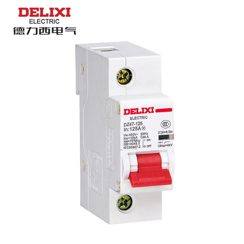 Delixi Electric DZ47-125 1P li(C) 125A 10KA 230/400VAC DZ471251C125 Delixi air switch circuit breaker
