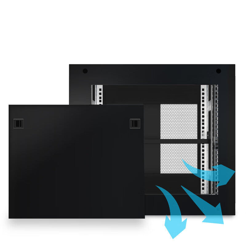 SDWS SD0509 9U Wall-Mounted Network Cabinet with Tempered Glass Door