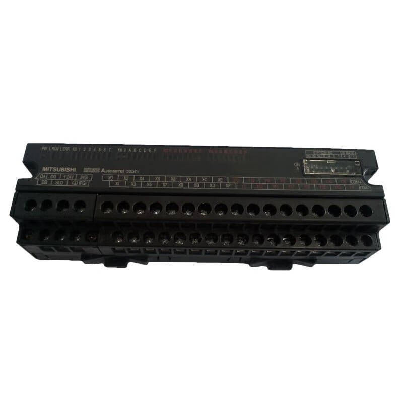 Mitsubishi Electric I/O module 16-point input, 24VDC (0.5mA), transistor output (sink type); AJ65SBTB1-32DT