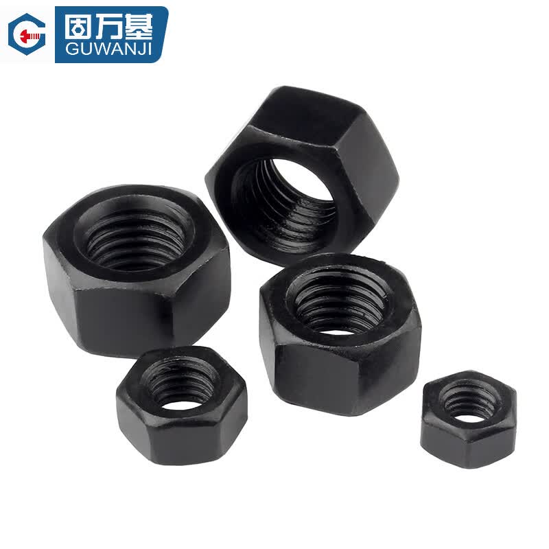 GUWANJI hexagonal nuts, high-strength carbon steel, black finish, grade 4 M2.5 [2000 pieces]