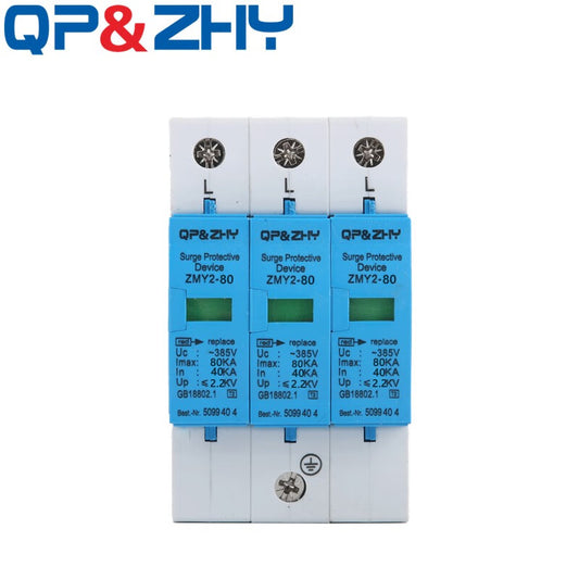 QP&ZHY Lightning Arrester Surge Protector 4P 20KA-80KA