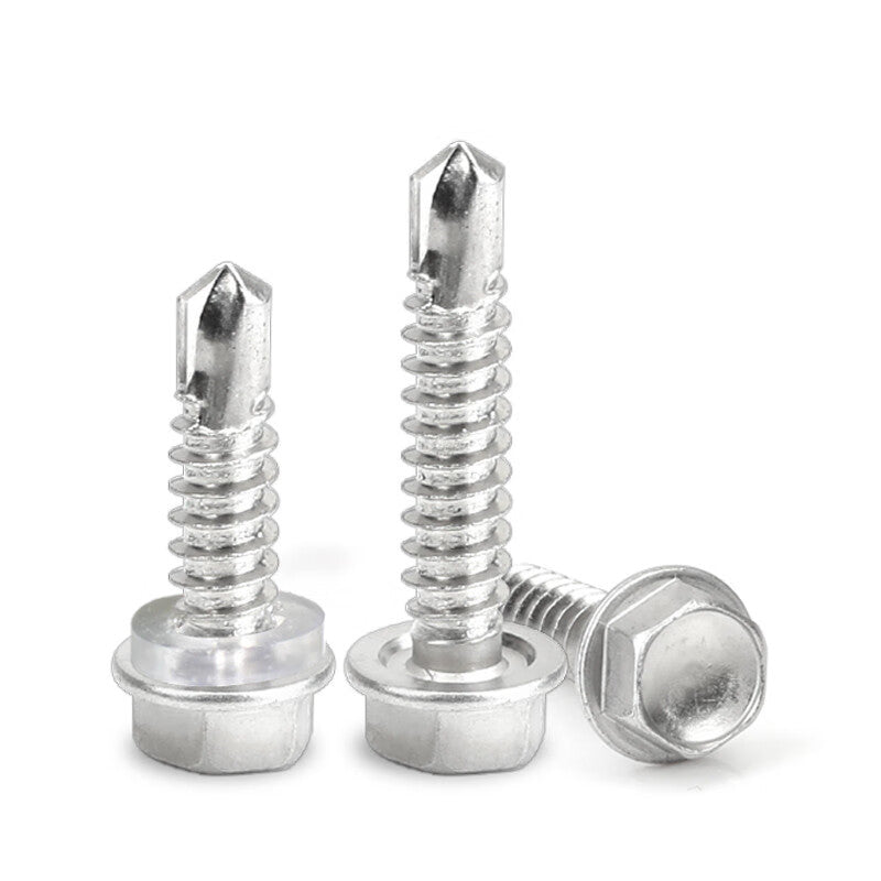 GUYU 410 Stainless Steel Hexagonal Self-Tapping Screws, Drill Iron Color Steel Plate Bolts, Dovetail Screws, M5.5*38 (100 pieces), In Stock