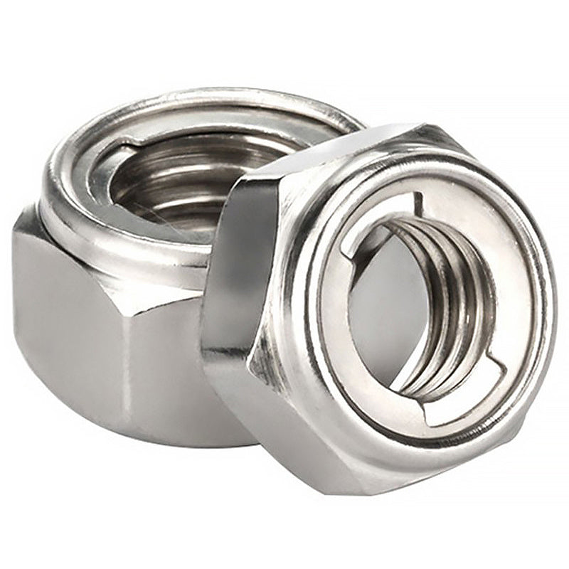 Hirschg JG-695 304 Stainless Steel All-Metal Lock Nut, Metal Self-Locking Nut, Anti-Loosening Nut, DIN980 M8-M Type (10 pieces)
