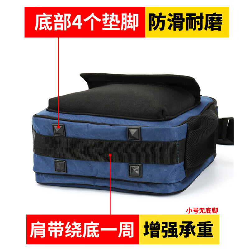 FASITE electrician tool bag - waterproof, one-shoulder messenger, repair canvas, wear-resistant, small blue