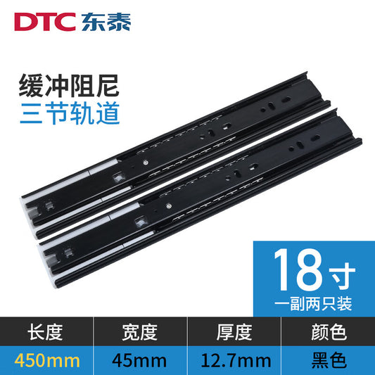 DTC Dongtai Furniture Drawer Slides, Cabinet Slides, Three-Section Slides, Silent Double Spring Damping Slides, Hardware Accessories