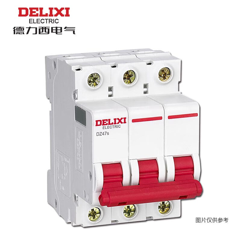 قاطع دائرة مصغر من نوع Delixi DZ47s 3P C 400VAC 50A 50Hz 6KA DZ47SN3C50SD مع جهة اتصال خطأ SD (التعثر)