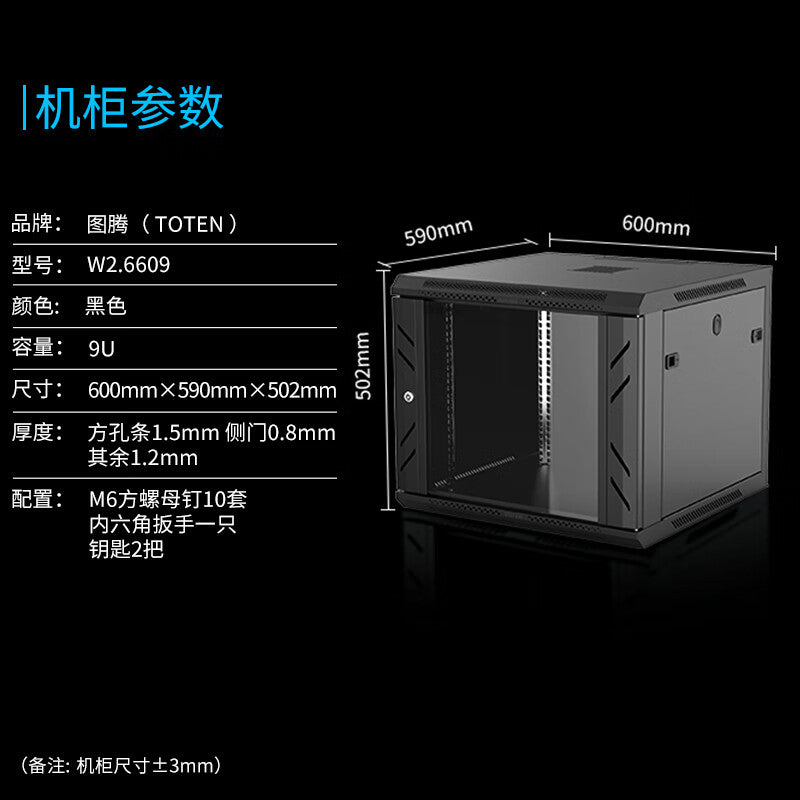 Totem W2.6609 9U Network Wall Cabinet - 19-Inch Standard