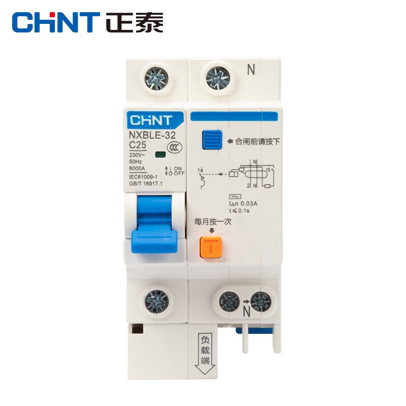 Chint (CHNT) NXBLE-32-1PN-C25-30mA-6kA small leakage protection circuit breaker leakage protection air switch