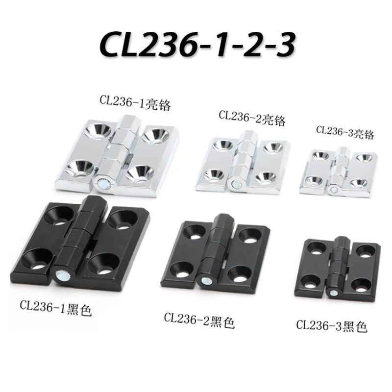 Pango Precision Heavy-Duty Hinges for Distribution Cabinets and Electrical Boxes, Industrial Hinges CL236-2 Countersunk Bright Chrome Standard Model [2 Pieces]