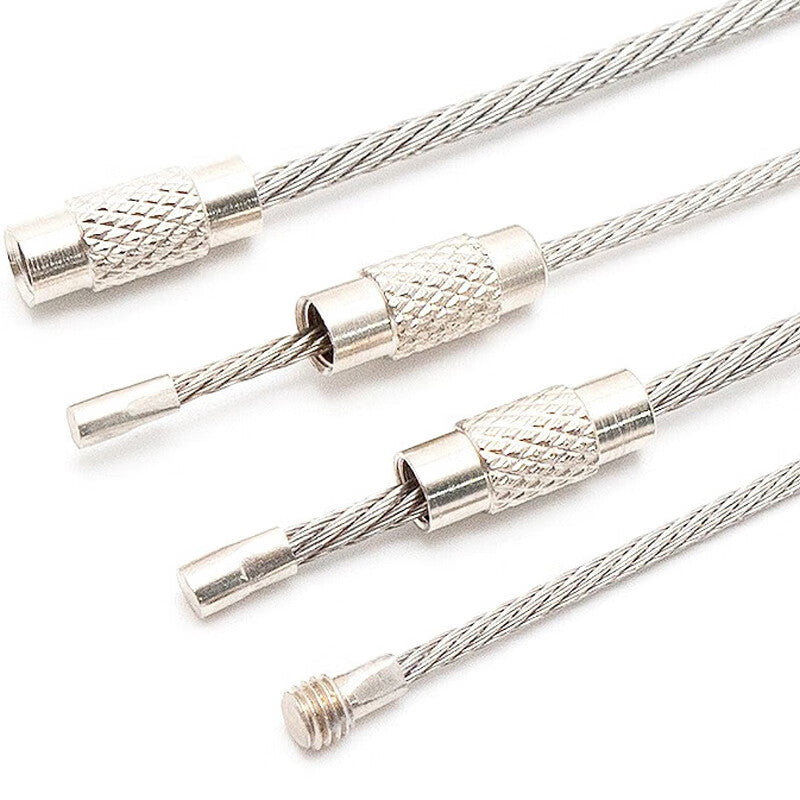 Deyu Crafts - Stainless Steel Wire Rope Keychain, Wire Ring, Wire Lock. Unit: Piece. 1.5mm*15cm