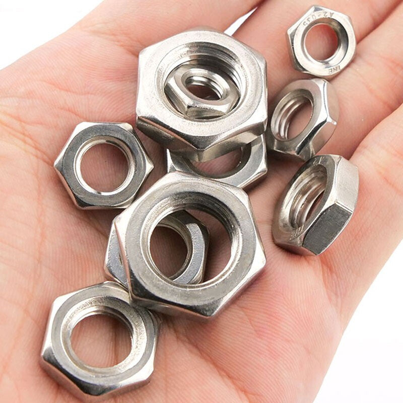 Haisdike HKYC-61 304 Stainless Steel External Hex Socket Thin Nut GB6172 304-M20 (10 pieces)