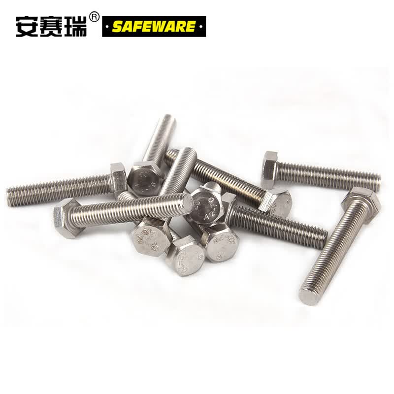 Anselek National Standard Stainless Steel Hex Head Screws, 304 Stainless Steel Hex Bolts, Fully Threaded Machine Screws (150 pieces per pack) M6*10mm 21752