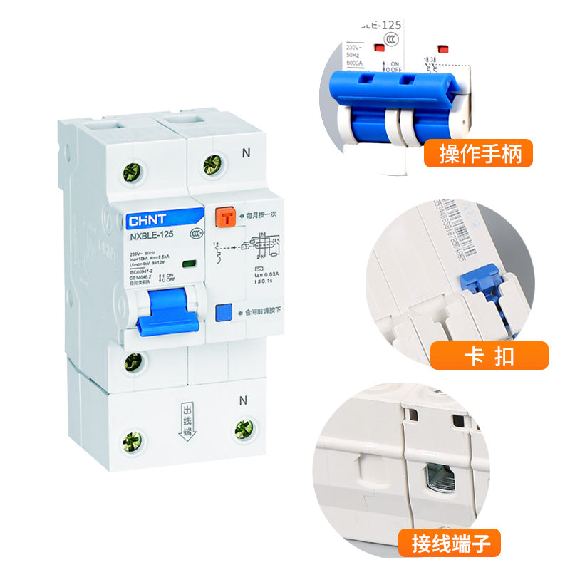 Chint NXBLE-125 Leakage Protector Circuit Breaker 1P+N 100A