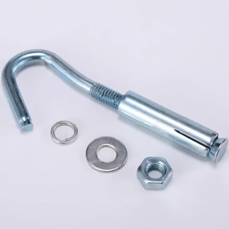 Jingkailong hook screw expansion screw hook extended galvanized expansion bolt lifting hook pull hook expansion screw with hook M8*60 (1 set price) Drilling 12