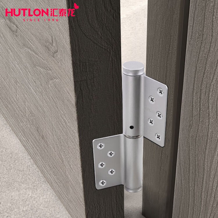 Huitailong concealed door hinges, 6-inch hydraulic buffer spring return hinges, automatic closing self-closing hinges (left opening), 2-pack (Silver).
