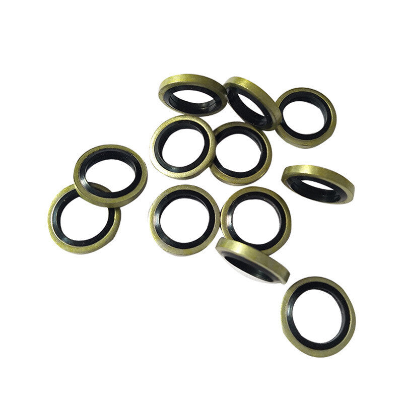 Haisdic HKqy-35 JB982 Rubber-Metal Combination Washer, Nitrile Sealing Gasket, Skeleton Oil Seal (100 pieces per pack), Inner Diameter 8mm