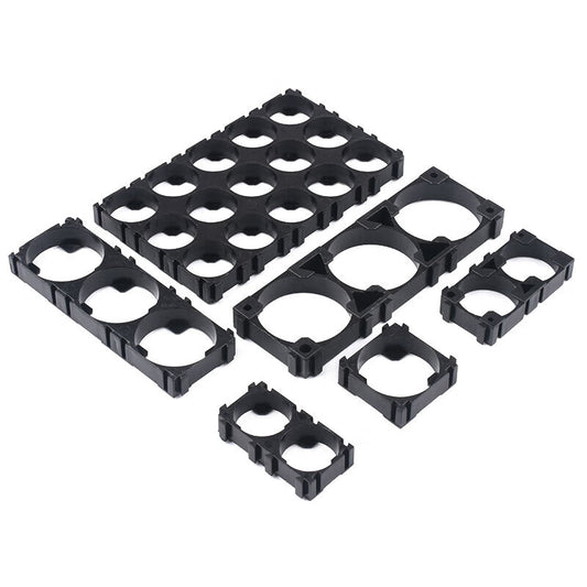 Ouhuayuan 18650/21700/26650/26800/32650/33141 Multi-series lithium battery bracket combination for fixing 18650 (dual-unit), hole diameter 18.4mm (10 pieces)