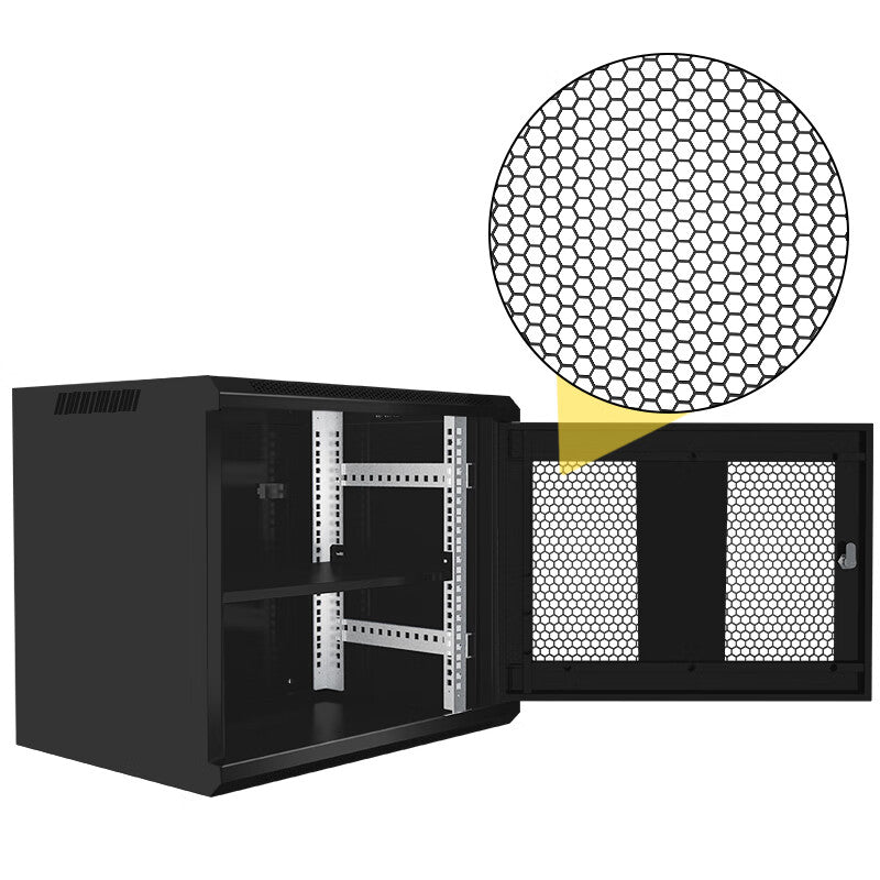 SDWS SD0509 9U Wall-Mounted Network Cabinet with Tempered Glass Door
