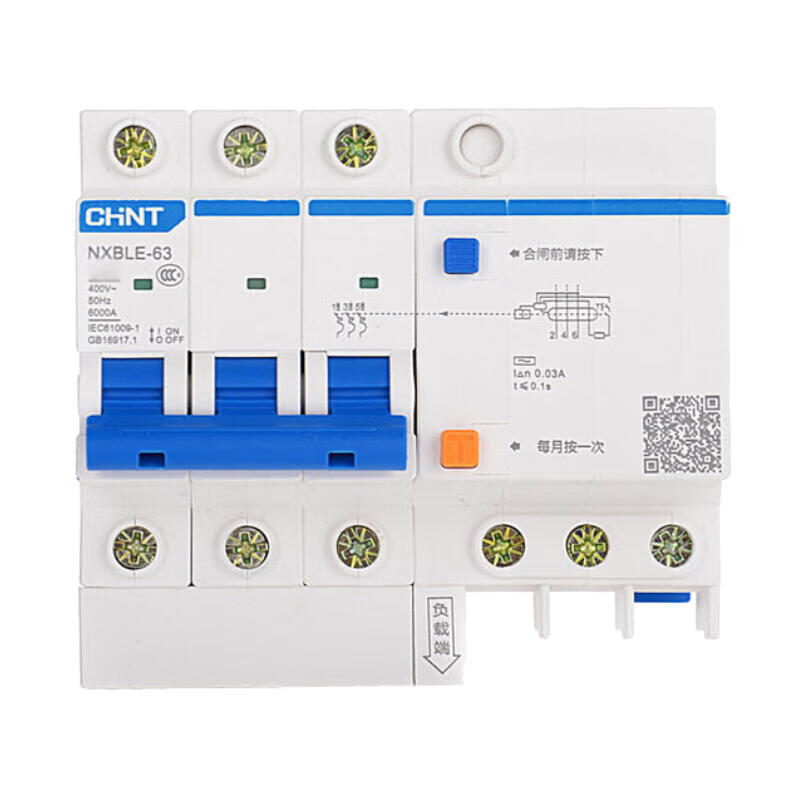 Chint NXBLE-63 3P C63 30mA Residual Current Circuit Breaker