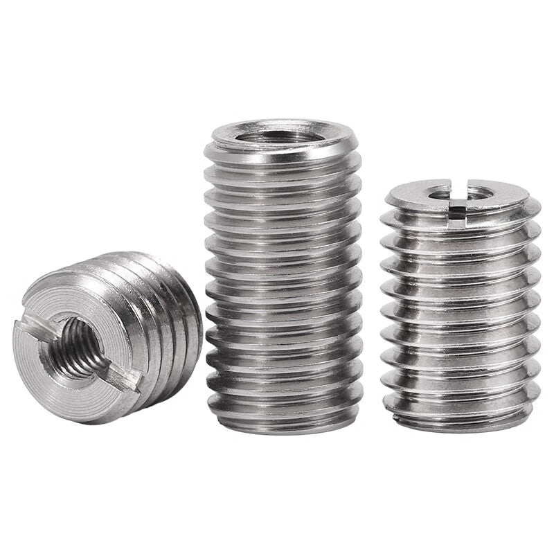 Bairuit 304 Stainless Steel Threaded Nuts, Internal and External Thread Nuts M12*M16*L15 [6 Pieces], No Groove