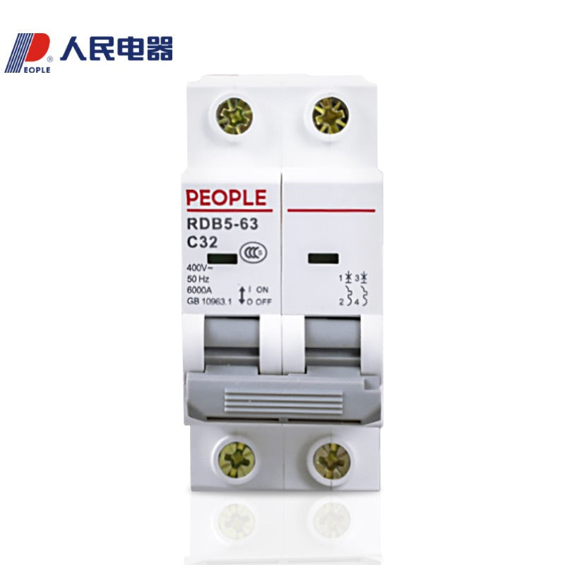 People's Electric Air Switch Small Circuit Breaker RDB5 Small Air Switch Main Circuit Breaker 2P RDB5-63 C1 2P
