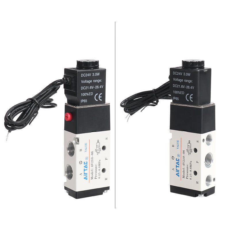 AirTAC internal pilot solenoid valve, 2-position 5-way, single solenoid, direct outlet; 4V21008BI