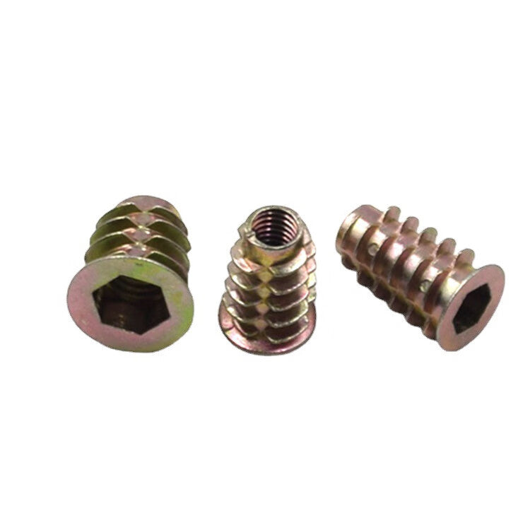 Saint-Gobain zinc alloy internal and external thread furniture nuts with median hexagonal trapezoidal nut, pre-embedded screw connector M8*25 [20 pieces]