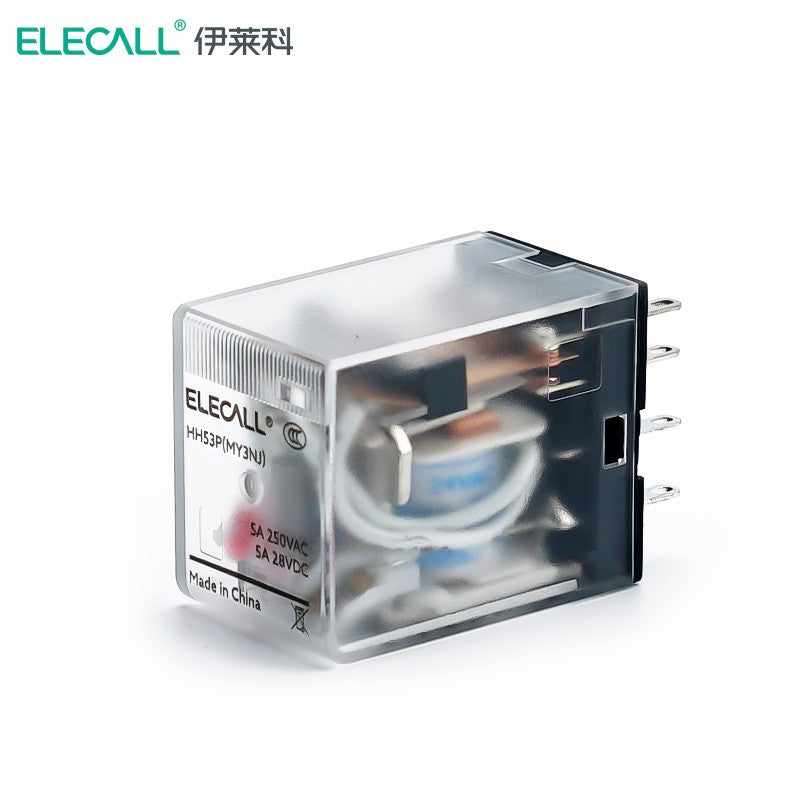 ELECALL HH53P small intermediate relay AC three-open three-closed with light without base electromagnetic relay set 11 feet MY3NJ AC24V