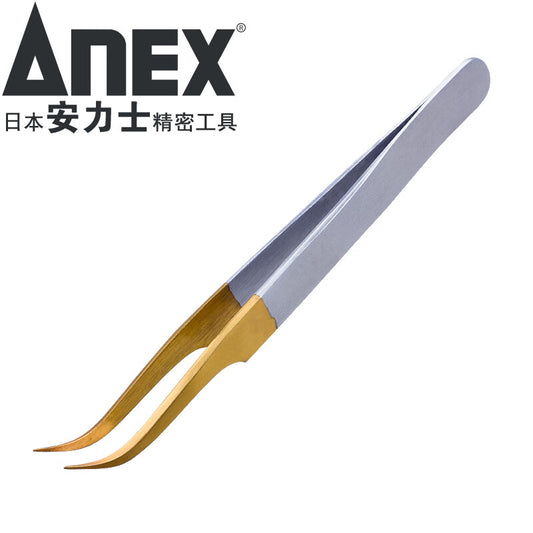 ANEX No. 146 Stainless Steel Tweezers, Fine-tipped, Curved-tipped, Precision Needle Removal Tweezers