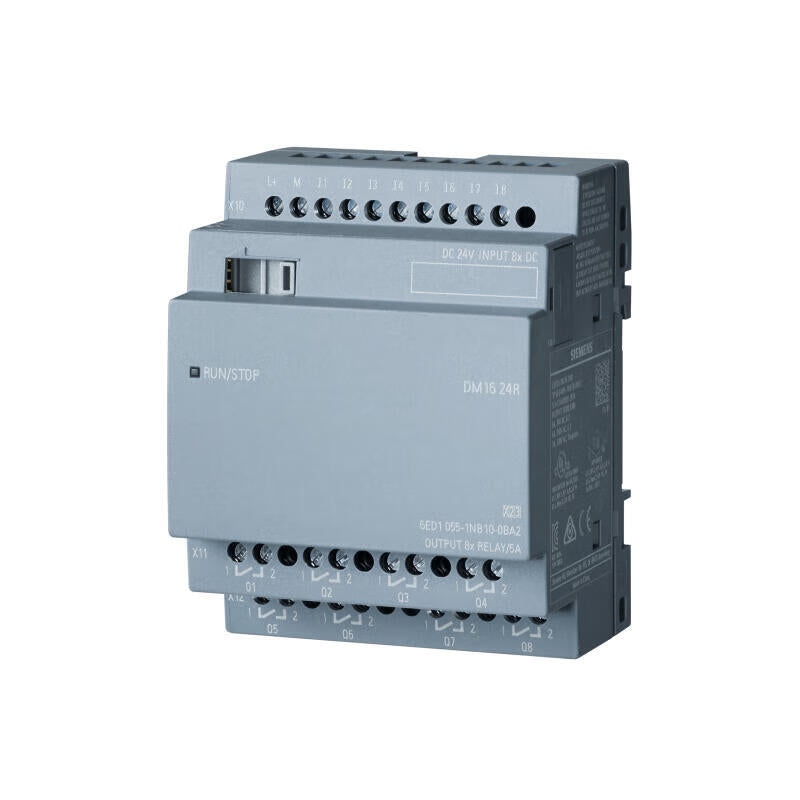 Siemens LOGO!DM1624R expansion module,SV/E/A:24VDC/24VDC/relay,8 digital input/8 digital output,4TE for logo! 8;6ED10551NB100BA2