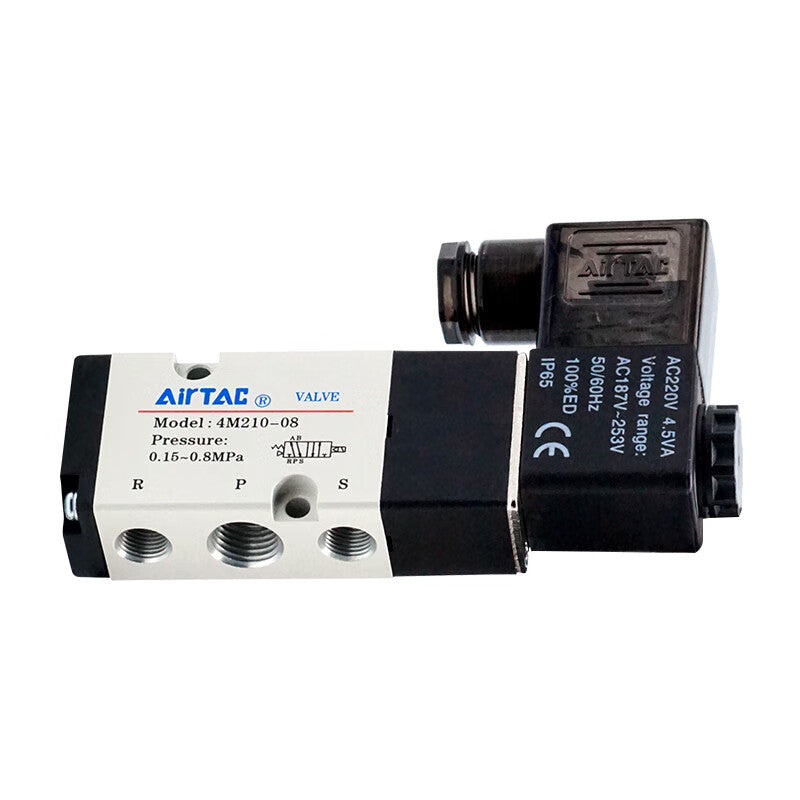 AirTAC NAMUR specification internal pilot solenoid valve, 2-position 5-way, single solenoid, DIN socket; 4M21008A