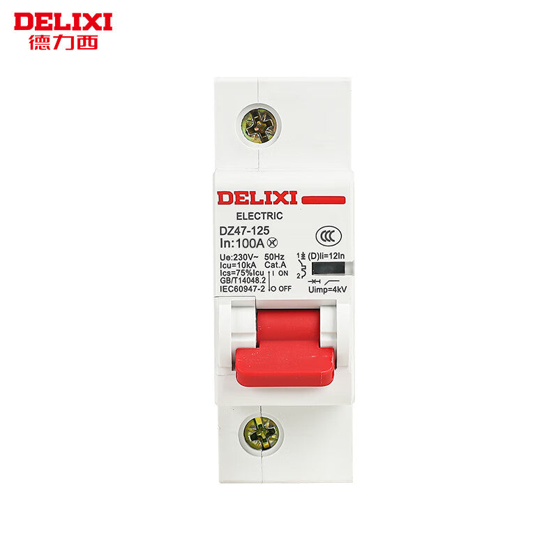 DELIXI ELECTRIC DZ47-125 1P li(D) 100A air switch high current single-phase main circuit breaker D-type circuit breaker
