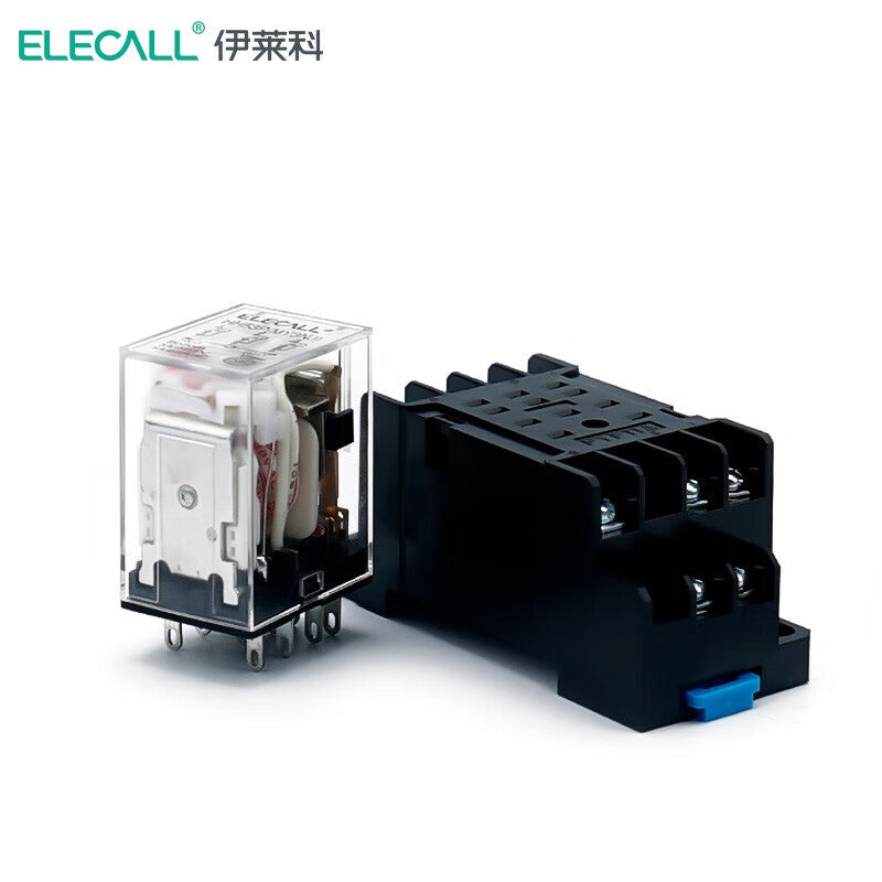 ELECALL HH53P small intermediate relay AC three-open three-closed with light and base electromagnetic relay set 11 feet MY3NJ AC220V