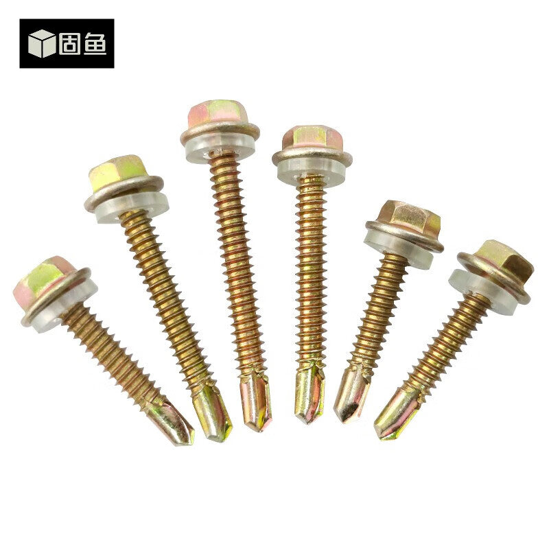 GUYU Color Zinc External Hex Self-Tapping Screws M4.8*16 (100 pieces per pack) gnjz-1389M4.8*30 (100 pieces per pack)