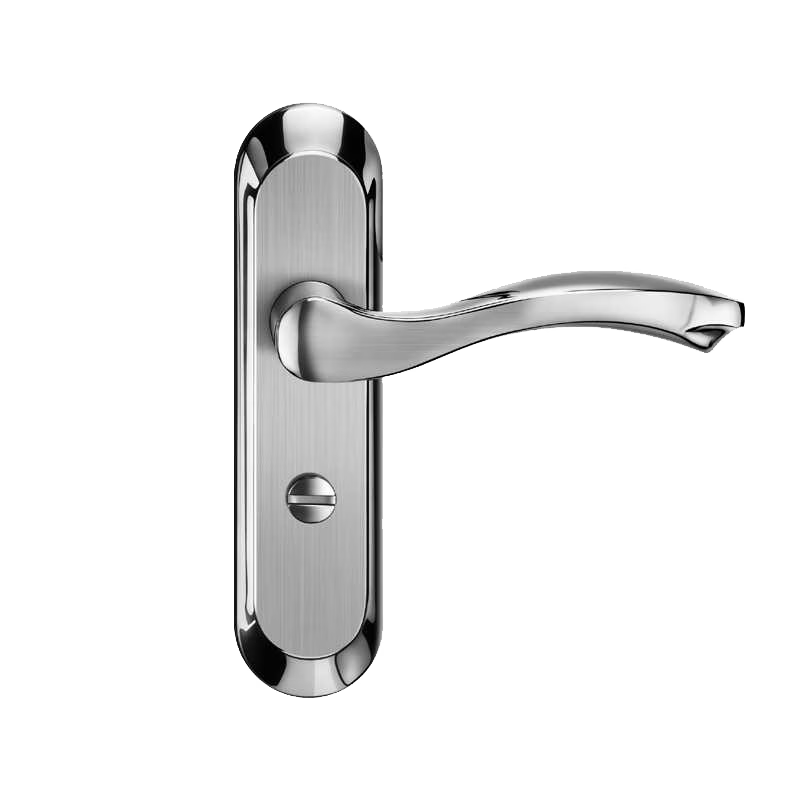 Duo stainless steel bathroom door lock, aluminum alloy bathroom door lock, single tongue toilet/washroom interior door lock, 110mm hole spacing.