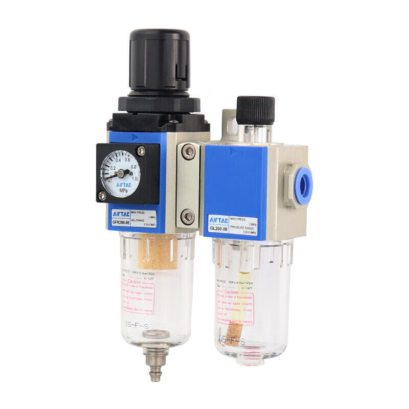 AirTAC air source treatment component, two-piece (with table, bracket, and reverse flow valve); GFC20008F1K