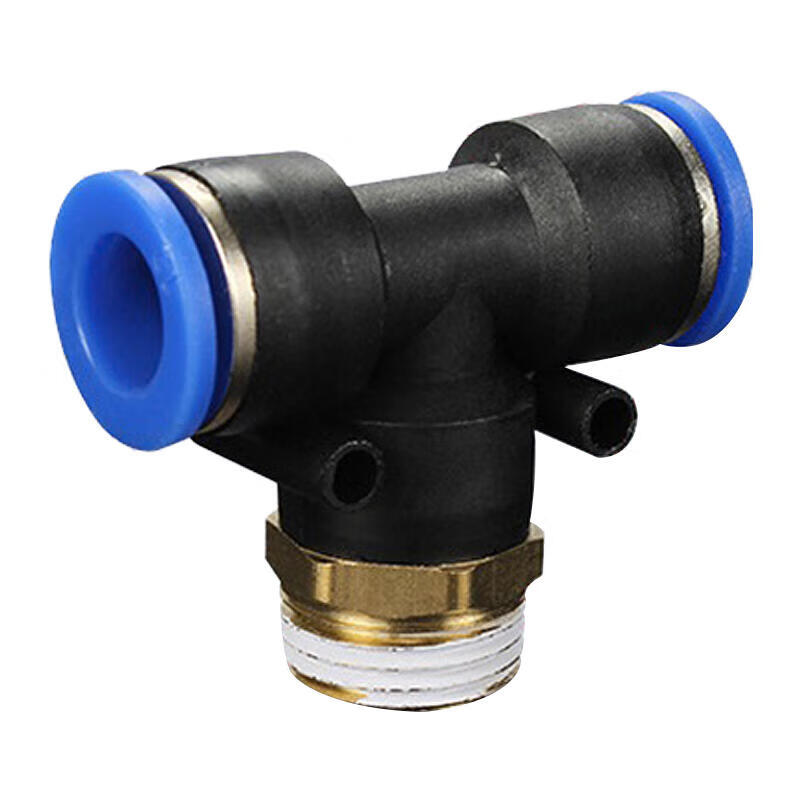 Blue and Black T-Type Three-Way Quick-Connect Connector - PB6-01