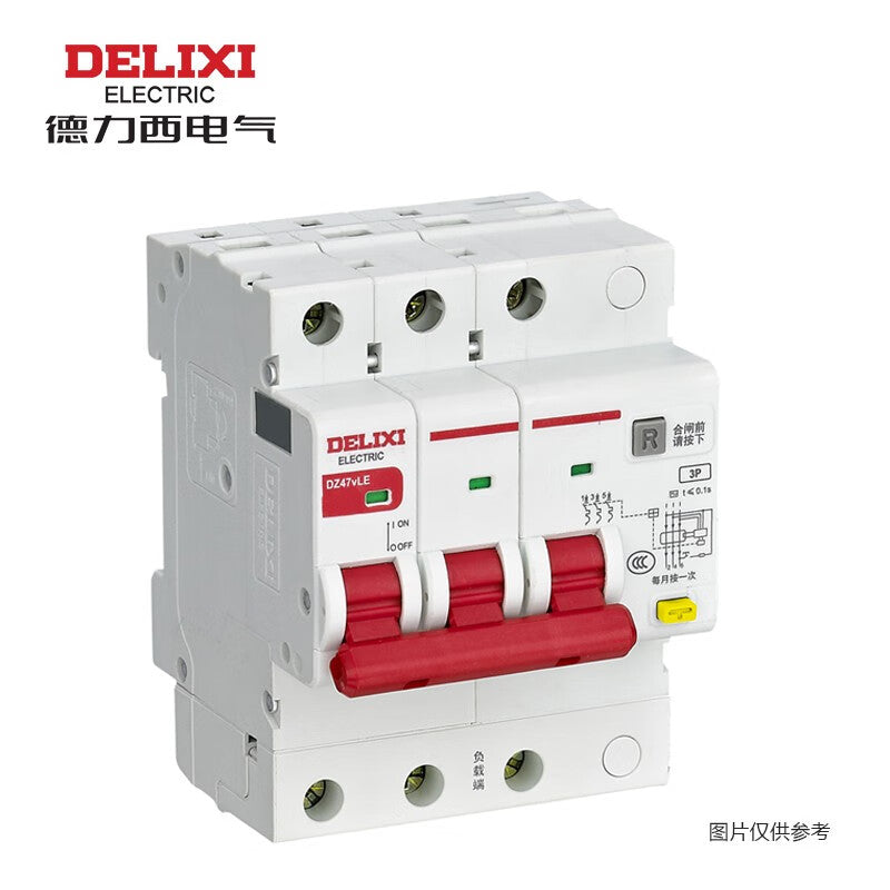 Delixi DZ47vLE 3P 63A Circuit Breaker 400VAC 50mA