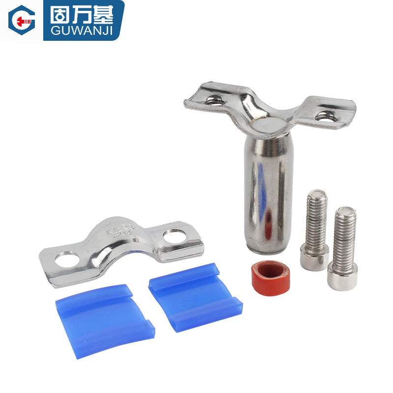 Guwanji GWJ-181 Pipe Bracket Clamp 304 Stainless Steel Pipe Bracket Water Pipe Fixing Clip Round Pipe Buckle Hoop PVC Locking Clamp Ф51-57 [1 piece] Without Rubber Pad