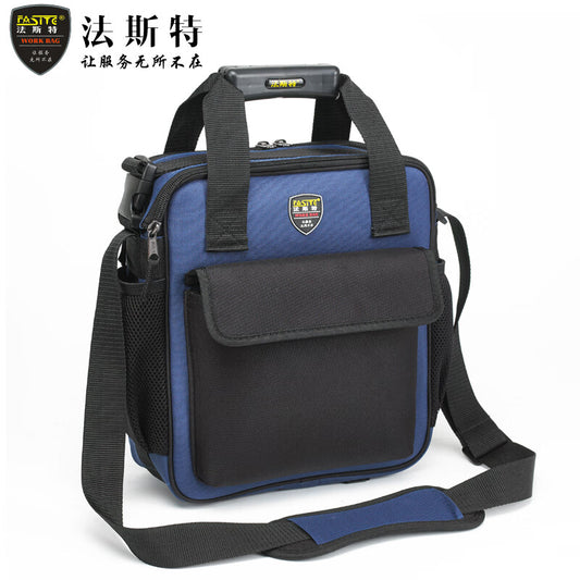 FASITE electrician tool bag - waterproof, one-shoulder messenger, repair canvas, wear-resistant, small blue