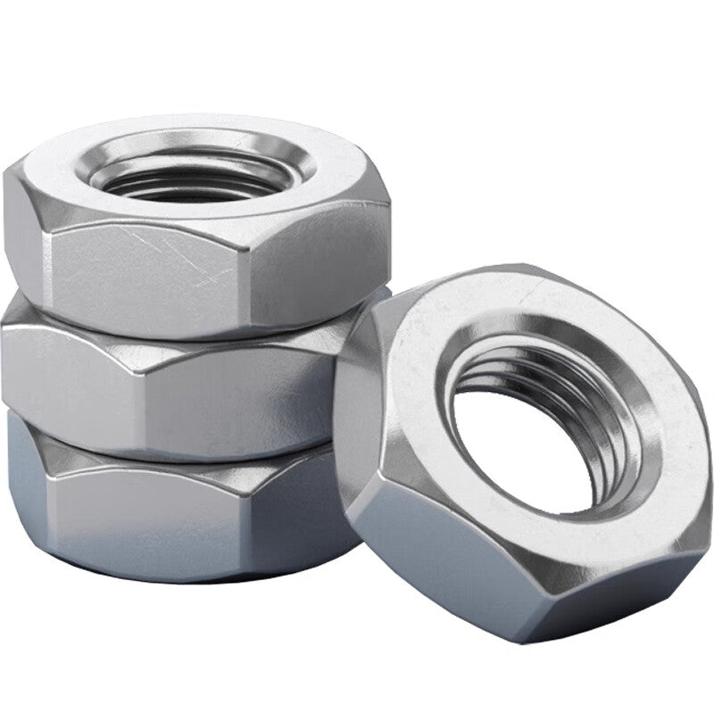 Bairuite 304 Stainless Steel Hexagonal Thin Nuts, 316 Nuts Collection, Fine Thread Flat Nuts M3 [50pcs] (304 Metric)
