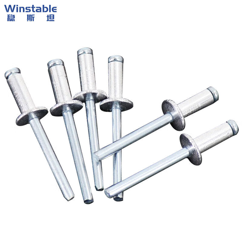 Winstein WSX214 Blind Rivets, DIN7337 Type A, Open-type Flat Round Head, Blue/White Zinc, 5×30 (250 pieces)