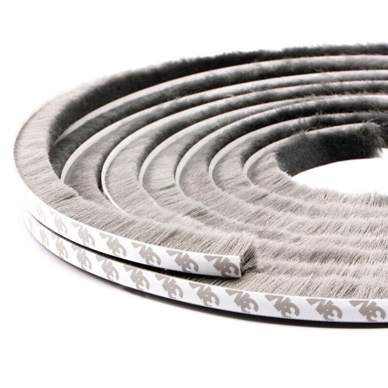 Haisdick self-adhesive sealing strip for doors and windows, adhesive-backed weatherstripping, dustproof, windproof, and soundproof soft rubber strip, 9*9mm, Jingcang gray, 10 meters.
